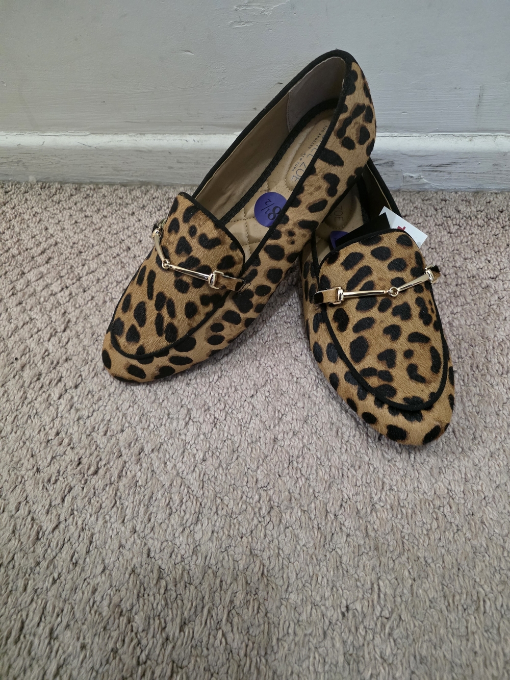 Rachel Zoe Leopard-Print Loafers with Gold Bit